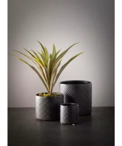 SULLIVANS Black Ceramic Pot -Set of 3 -Vigoro sales Store black sullivans plant pots cm2939 1f 1000