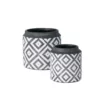 SULLIVANS Black Cement Flower Pots (Set of 2) -Vigoro sales Store black sullivans plant pots cmt1174 64 1000