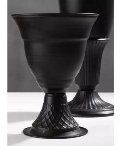 SULLIVANS Metal Black Urns (Set of 2) 9 SULLIVANS Metal Black Urns (Set of 2) -Vigoro sales Store black sullivans urn planters met1687 1f 1000