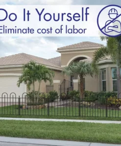 Vigoro Westbrook 36 in. x 48 in. Black Steel Fence Panel (4-Pack) -Vigoro sales Store black vigoro garden fencing 860329 4pk 44 1000