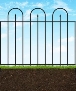 Vigoro Westbrook 36 in. x 48 in. Black Steel Fence Panel (4-Pack) -Vigoro sales Store black vigoro garden fencing 860329 4pk 66 1000