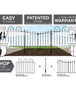 Vigoro Westbrook 36 in. x 48 in. Black Steel Fence Panel -Vigoro sales Store black vigoro garden fencing 860329 76 1000