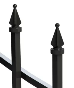 Vigoro Beaumont 40.4 in. H x 49.6 in. W Black Steel 3-Rail Fence Panel (4-Pack) -Vigoro sales Store black vigoro garden fencing 860336 4pk 1d 1000