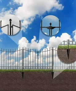 Vigoro Beaumont No Dig 40.4 in. H x 53.7 in. W Black Steel Decorative Fence Gate 21 Vigoro Beaumont No Dig 40.4 in. H x 53.7 in. W Black Steel Decorative Fence Gate -Vigoro sales Store black vigoro garden fencing 860343 1f 1000