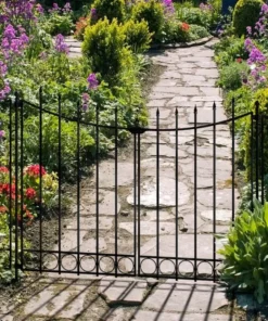 Vigoro Beaumont No Dig 40.4 in. H x 53.7 in. W Black Steel Decorative Fence Gate 22 Vigoro Beaumont No Dig 40.4 in. H x 53.7 in. W Black Steel Decorative Fence Gate -Vigoro sales Store black vigoro garden fencing 860343 44 1000