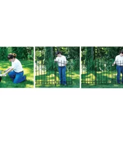 Vigoro Beaumont No Dig 40.4 in. H x 53.7 in. W Black Steel Decorative Fence Gate 24 Vigoro Beaumont No Dig 40.4 in. H x 53.7 in. W Black Steel Decorative Fence Gate -Vigoro sales Store black vigoro garden fencing 860343 76 1000