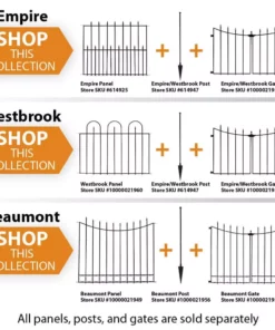 Vigoro Empire/Westbrook 28 in. Black Steel Decorative Fence Gate -Vigoro sales Store black vigoro garden fencing 860350 4f 1000