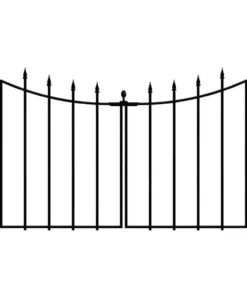 Vigoro Empire/Westbrook 28 in. Black Steel Decorative Fence Gate