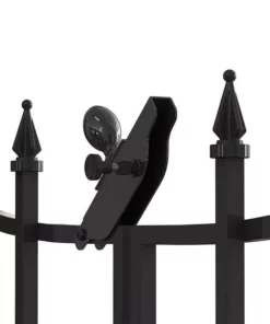 Vigoro Empire/Westbrook 28 in. Black Steel Decorative Fence Gate -Vigoro sales Store black vigoro garden fencing 860350 77 1000