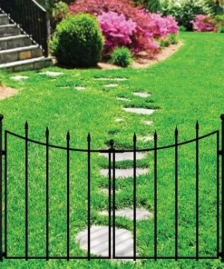 Vigoro Empire/Westbrook 28 in. Black Steel Decorative Fence Gate -Vigoro sales Store black vigoro garden fencing 860350 c3 1000