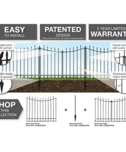 Vigoro Beaumont 53.3 in. x 3 in. x 3 in. Black Steel Fence Post and Stake (5-Pack) 17 Vigoro Beaumont 53.3 in. x 3 in. x 3 in. Black Steel Fence Post and Stake (5-Pack) -Vigoro sales Store black vigoro garden fencing 860367 5pk 1f 1000