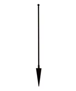 Vigoro Beaumont 53.3 in. x 3 in. x 3 in. Black Steel Fence Post and Stake (5-Pack)