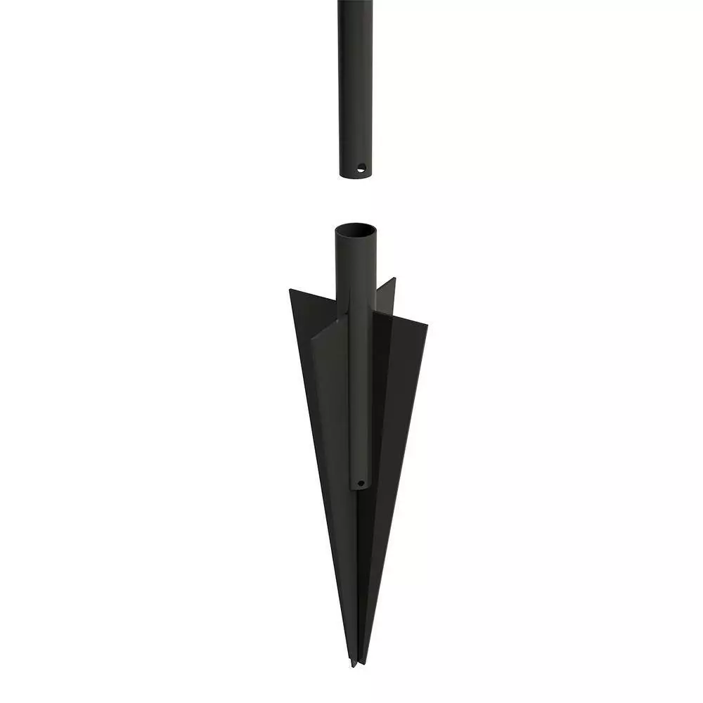Vigoro Beaumont 53.3 in. x 3 in. x 3 in. Black Steel Fence Post and Stake (5-Pack) 6 Vigoro Beaumont 53.3 in. x 3 in. x 3 in. Black Steel Fence Post and Stake (5-Pack) - Image 4