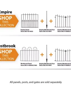 Vigoro Empire 30 in. x 36 in. Black Steel Fence Panel -Vigoro sales Store black vigoro garden fencing 860374 4f 1000