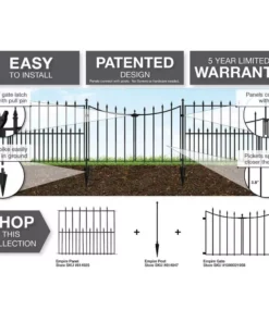 Vigoro Empire 30 in. x 36 in. Black Steel Fence Panel -Vigoro sales Store black vigoro garden fencing 860374 76 1000