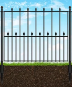 Vigoro Empire/Westbrook 41 in. x 2.3 in. x 2.3 in. Black Steel Fence Post -Vigoro sales Store black vigoro garden fencing 860398 1d 1000