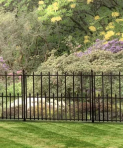 Vigoro Empire/Westbrook 41 in. x 2.3 in. x 2.3 in. Black Steel Fence Post (5-Pack) -Vigoro sales Store black vigoro garden fencing 860398 5pk 1f 1000