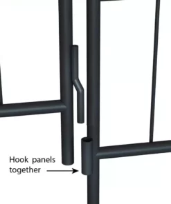 Vigoro Rockdale 43.8 in. Black Steel Fence Panel (3-Pack) -Vigoro sales Store black vigoro garden fencing 860404 66 1000