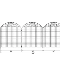 Vigoro Rockdale 43.8 in. Black Steel Fence Panel (6-Pack) -Vigoro sales Store black vigoro garden fencing 860404 6pk 40 1000