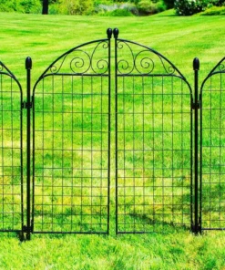 Vigoro Rockdale 41.9 in. Black Steel Fence Gate -Vigoro sales Store black vigoro garden fencing 860442 4f 1000