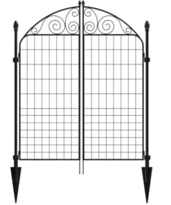 Vigoro Rockdale 41.9 in. Black Steel Fence Gate -Vigoro sales Store black vigoro garden fencing 860442 c3 1000