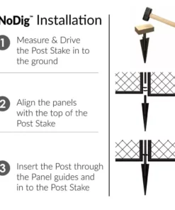 Vigoro 37.3 in. H x 51 in. W Steel Diamond Mesh Garden Fence Panel -Vigoro sales Store black vigoro garden fencing 860640 1d 1000