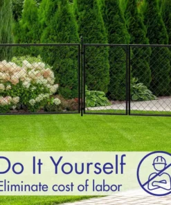 Vigoro 37.3 in. H x 51 in. W Steel Diamond Mesh Garden Fence Panel -Vigoro sales Store black vigoro garden fencing 860640 1f 1000