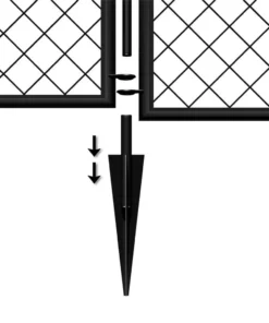 Vigoro 37.3 in. H x 51 in. W Steel Diamond Mesh Garden Fence Panel -Vigoro sales Store black vigoro garden fencing 860640 4f 1000