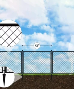 Vigoro 37.3 in. H x 51 in. W Steel Diamond Mesh Garden Fence Panel -Vigoro sales Store black vigoro garden fencing 860640 66 1000