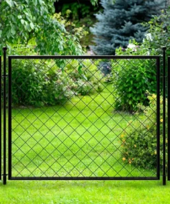 Vigoro 37.3 in. H x 51 in. W Steel Diamond Mesh Garden Fence Panel -Vigoro sales Store black vigoro garden fencing 860640 76 1000
