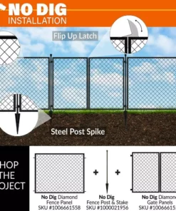 Vigoro 37.3 in. H x 51 in. W Steel Diamond Mesh Garden Fence Panel -Vigoro sales Store black vigoro garden fencing 860640 a0 1000