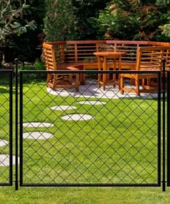 Vigoro 37.3 in. H x 51 in. W Steel Diamond Mesh Garden Fence Panel -Vigoro sales Store black vigoro garden fencing 860640 fa 1000