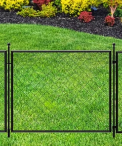 Vigoro 37.3 in. H x 50.2 in. W Steel Diamond Mesh Garden Fence Gate -Vigoro sales Store black vigoro garden fencing 860657 44 1000