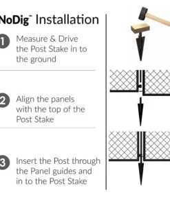 Vigoro 37.3 in. H x 50.2 in. W Steel Diamond Mesh Garden Fence Gate -Vigoro sales Store black vigoro garden fencing 860657 66 1000