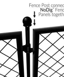 Vigoro 37.3 in. H x 50.2 in. W Steel Diamond Mesh Garden Fence Gate -Vigoro sales Store black vigoro garden fencing 860657 77 1000