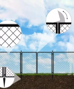 Vigoro 37.3 in. H x 50.2 in. W Steel Diamond Mesh Garden Fence Gate -Vigoro sales Store black vigoro garden fencing 860657 a0 1000