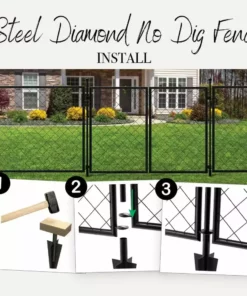 Vigoro 37.3 in. H x 50.2 in. W Steel Diamond Mesh Garden Fence Gate -Vigoro sales Store black vigoro garden fencing 860657 fa 1000