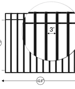 Vigoro 37.2 in. H x 42.87 in. W Steel 3-Rail Garden Fence Panel -Vigoro sales Store black vigoro garden fencing 860701 40 1000