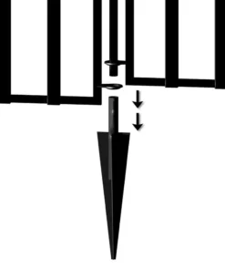 Vigoro 37.2 in. H x 42.87 in. W Steel 3-Rail Garden Fence Panel -Vigoro sales Store black vigoro garden fencing 860701 4f 1000