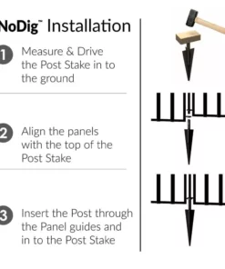 Vigoro 37.2 in. H x 42.87 in. W Steel 3-Rail Garden Fence Panel -Vigoro sales Store black vigoro garden fencing 860701 66 1000