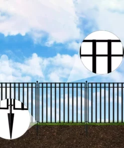 Vigoro 37.2 in. H x 55.7 in. W Steel 3-Rail Garden Fence Gate 19 Vigoro 37.2 in. H x 55.7 in. W Steel 3-Rail Garden Fence Gate -Vigoro sales Store black vigoro garden fencing 860718 1d 1000