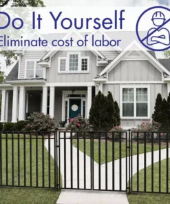 Vigoro 37.2 in. H x 55.7 in. W Steel 3-Rail Garden Fence Gate 24 Vigoro 37.2 in. H x 55.7 in. W Steel 3-Rail Garden Fence Gate -Vigoro sales Store black vigoro garden fencing 860718 1f 1000