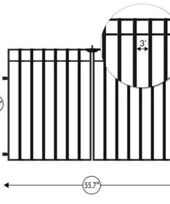 Vigoro 37.2 in. H x 55.7 in. W Steel 3-Rail Garden Fence Gate 17 Vigoro 37.2 in. H x 55.7 in. W Steel 3-Rail Garden Fence Gate -Vigoro sales Store black vigoro garden fencing 860718 40 1000