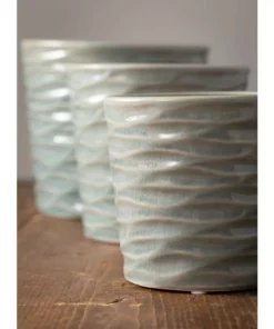 SULLIVANS Blue Ceramic Planter (Set of 3) 8 SULLIVANS Blue Ceramic Planter (Set of 3) -Vigoro sales Store blue sullivans plant pots cm2948 4f 1000