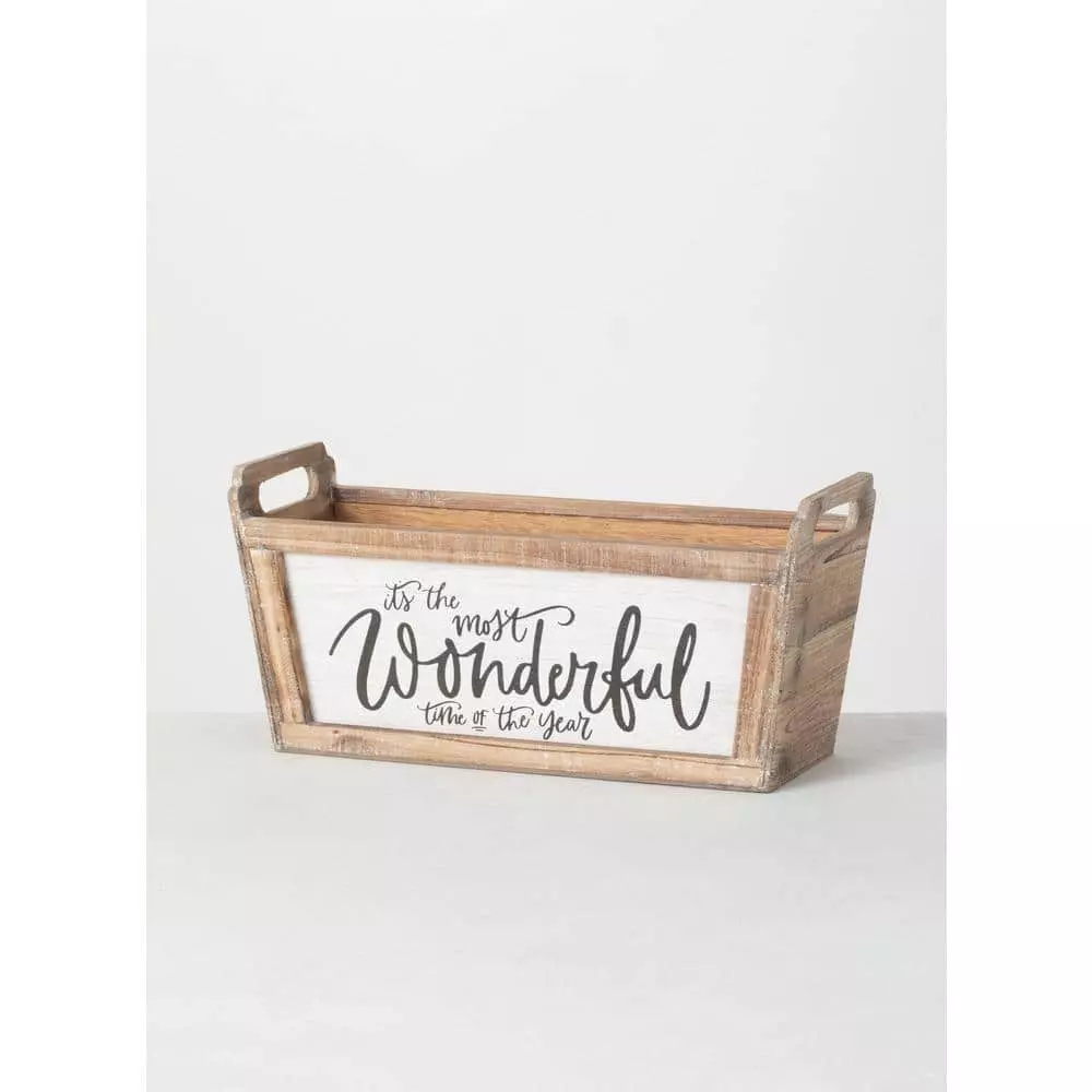 SULLIVANS Brown "Wonderful" Wooden Planter 3 SULLIVANS Brown "Wonderful" Wooden Planter