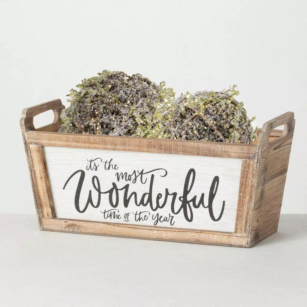 SULLIVANS Brown "Wonderful" Wooden Planter 4 SULLIVANS Brown "Wonderful" Wooden Planter - Image 2