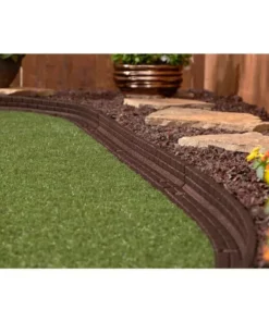 Vigoro 4 ft. Brown No-Dig Rubber Landscape Edging (6-Pack) -Vigoro sales Store brown vigoro rubber edging dcbfe4bn6 fa 1000