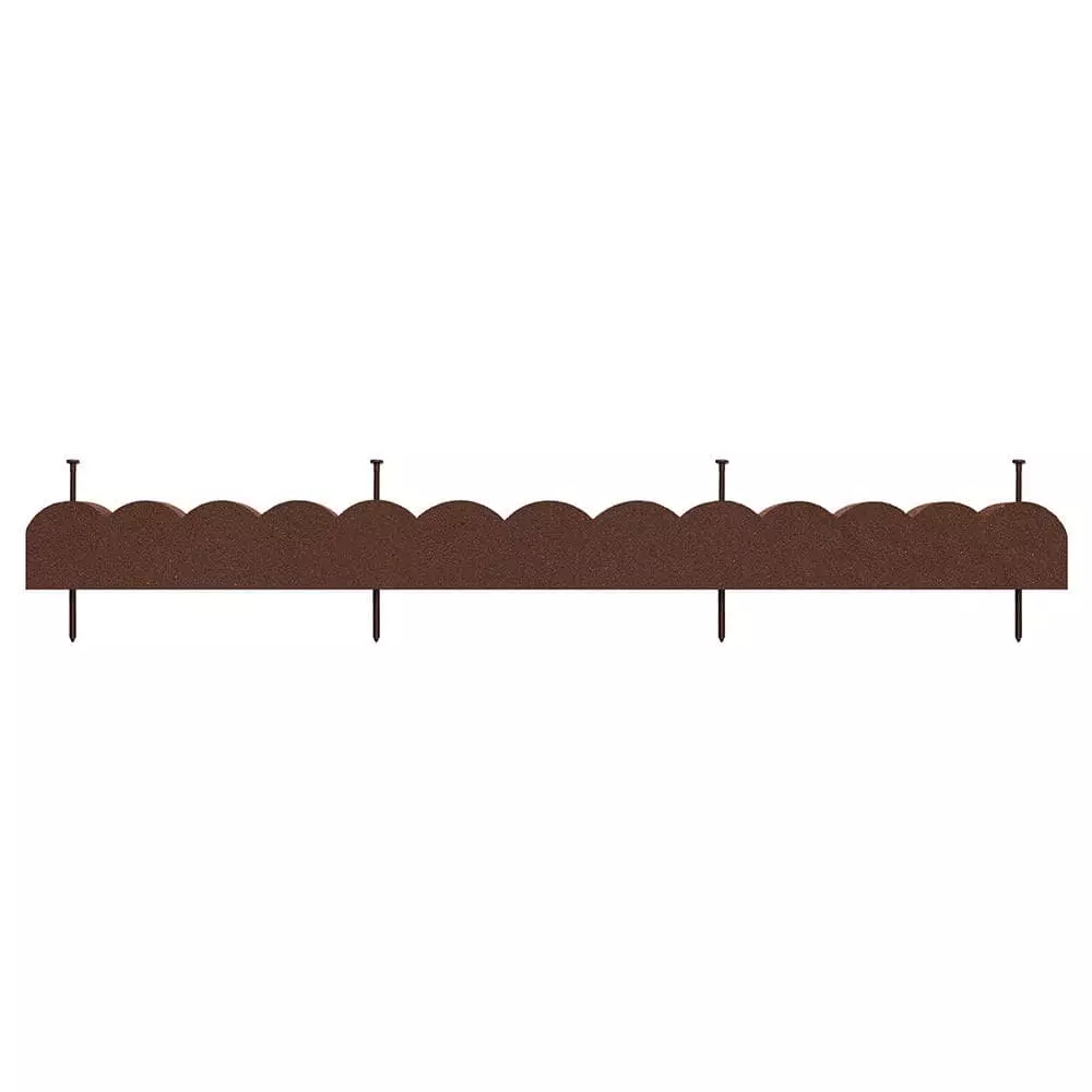 Vigoro 47 in. x 2 in. x 4 in. Brown Scalloped Rubber Garden Edging 7 Vigoro 47 in. x 2 in. x 4 in. Brown Scalloped Rubber Garden Edging - Image 5