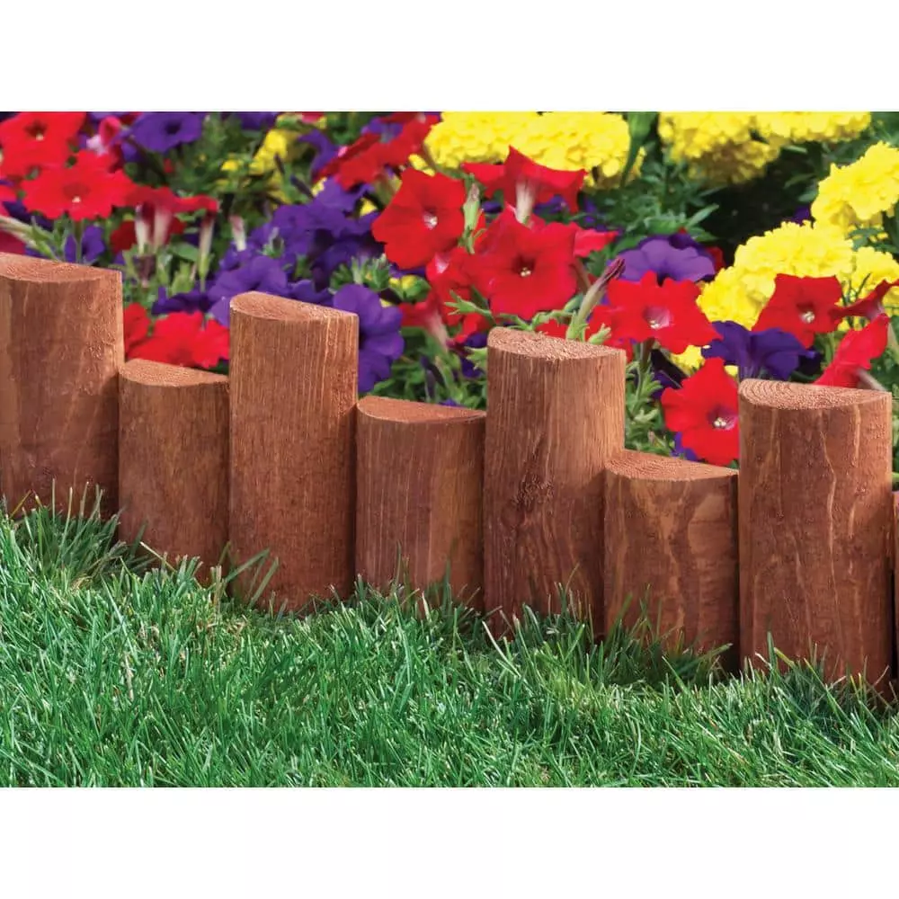 Vigoro 3 ft. Wooden Half-Log Edging 5 Vigoro 3 ft. Wooden Half-Log Edging - Image 3