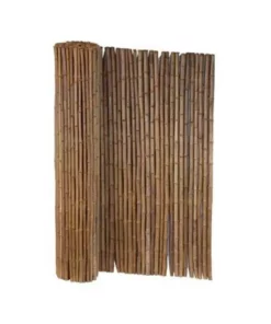 Vigoro 6 ft. x 8 ft. Caramel Brown Full Round Bamboo Fence